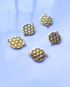 Alternative view of Symbolic Flower of Life Connector Brass Special Charms