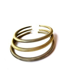 Alternative view of Mesh Finish Brass Choker Set