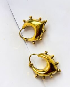 Alternative view of 5/20 Pairs Crescent Moon Statement Brass Earrings