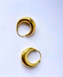 Alternative view of 5/20 Pairs Bold Crescent Hoop Brass Earrings
