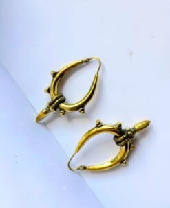 Alternative view of 5/20 Pairs Tribal Spike Brass Earrings
