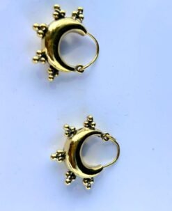 Alternative view of 5/20 Pairs Clustered Crescent Hoop Brass Earrings