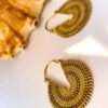 5/20 Pairs Intricate Sunburst Hoop Brass Earrings