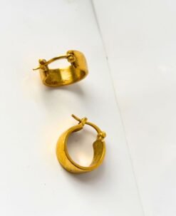 Alternative view of 5/20 Pairs Classic Golden Hoop Brass Earrings
