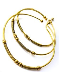 Alternative view of Torque Coiled Wire Finish Brass Choker Set