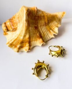 5/20 Pairs Crescent Moon Statement Brass Earrings