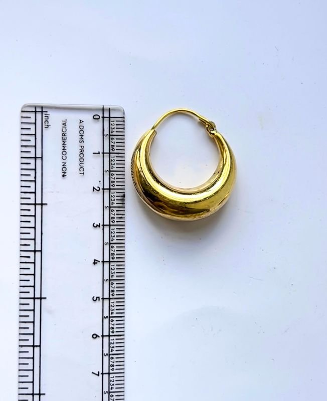 5/20 Pairs Bold Crescent Hoop Brass Earrings - Image 3