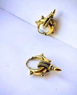 Alternative view of 5/20 Pairs Warrior Spike Hoop Brass Earrings