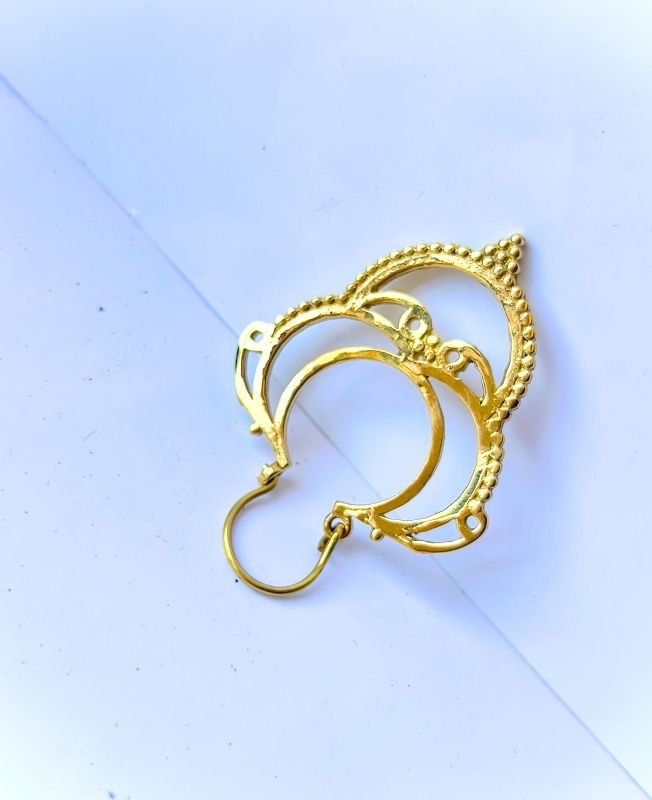 5/20 Pairs Ethnic Loop Brass Earrings - Image 3