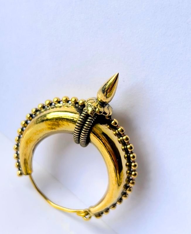 5/20 Pairs Beaded Rim and Drop Brass Earrings - Image 3