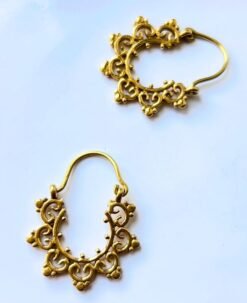 Alternative view of 5/20 Pairs Boho Ornate Brass Earrings