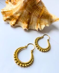5/20 Pairs Layered Teardrop Hoop Brass Earrings