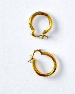 Alternative view of 5/20 Pairs Entangled Round Hoop Brass Earrings
