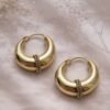 5/20 Pairs Antique Bold Hoop Brass Earrings