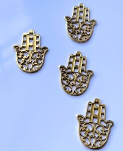 Alternative view of Filigree Hamsa Hand Pendant Brass Special Charms