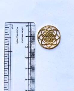 Alternative view of Intricate Golden Sri Yantra Pendant Brass Special Charms