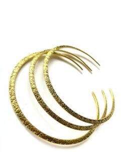 Alternative view of Floral Triple Layer Pattern Brass Choker Set