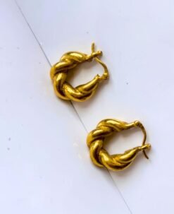 Alternative view of 5/20 Pairs Twisted Statement Brass Earrings