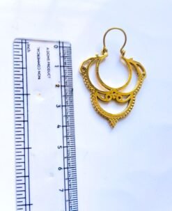 Alternative view of 5/20 Pairs Ethnic Loop Brass Earrings