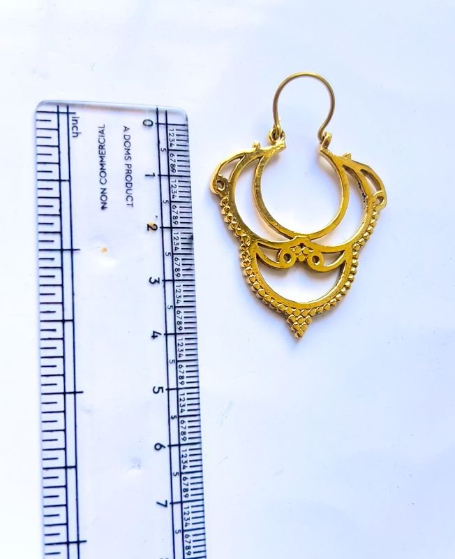 5/20 Pairs Ethnic Loop Brass Earrings - Image 2