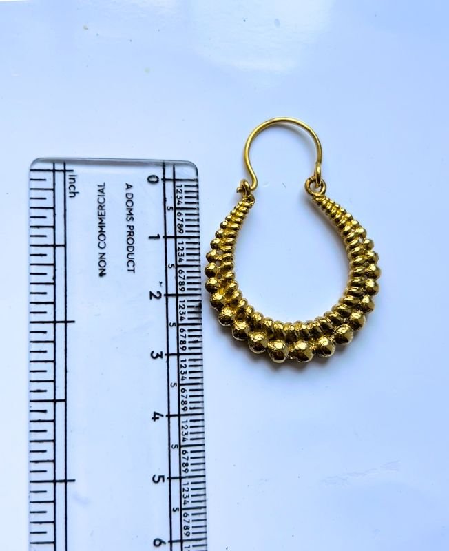 5/20 Pairs Layered Teardrop Hoop Brass Earrings - Image 3