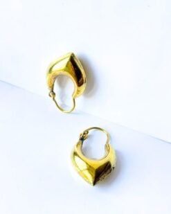 5/20 Pairs Molten Teardrop Hoop Brass Earrings