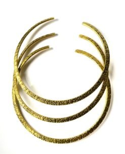 Floral Triple Layer Pattern Brass Choker Set