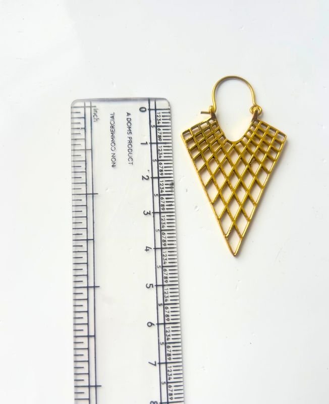 5/20 Pairs Handcrafted Geometric Hoop Brass Earrings - Image 3