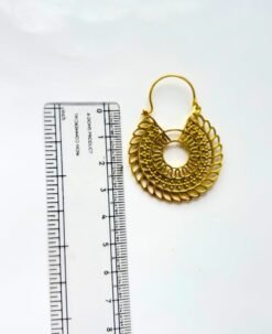 Alternative view of 5/20 Pairs Artistry Geometric Hoop Brass Earrings