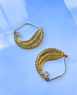 Alternative view of 5/20 Pairs Spherical Filigree Hoop Brass Earrings