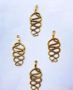 Alternative view of Striking Twisted Snake Pendant Brass Special Charms