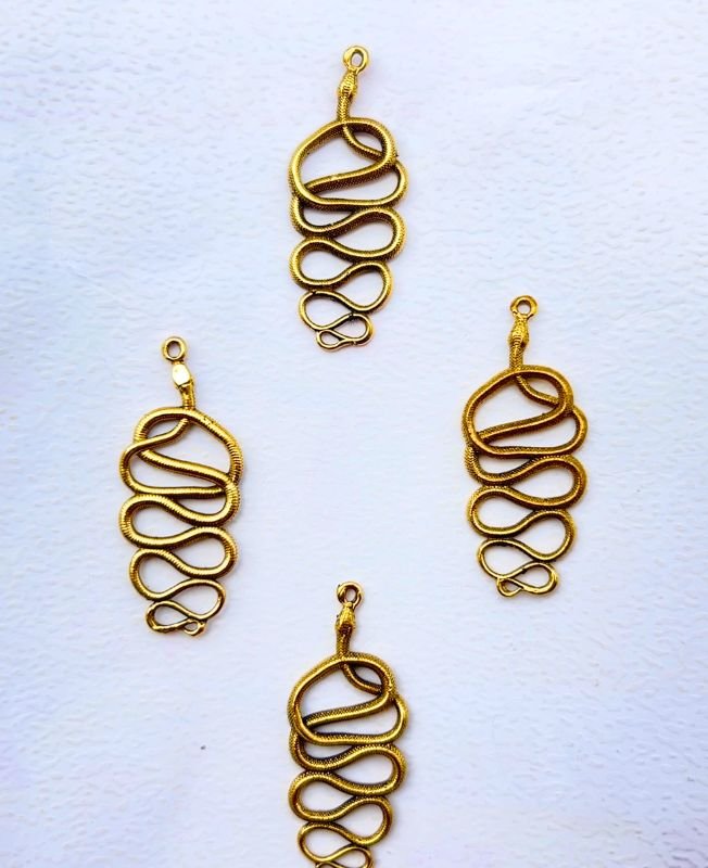 Striking Twisted Snake Pendant Brass Special Charms - Image 2