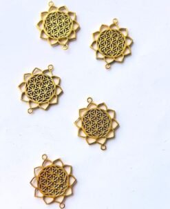 Alternative view of Unique Sacred Geometry Flower Brass Special Charms