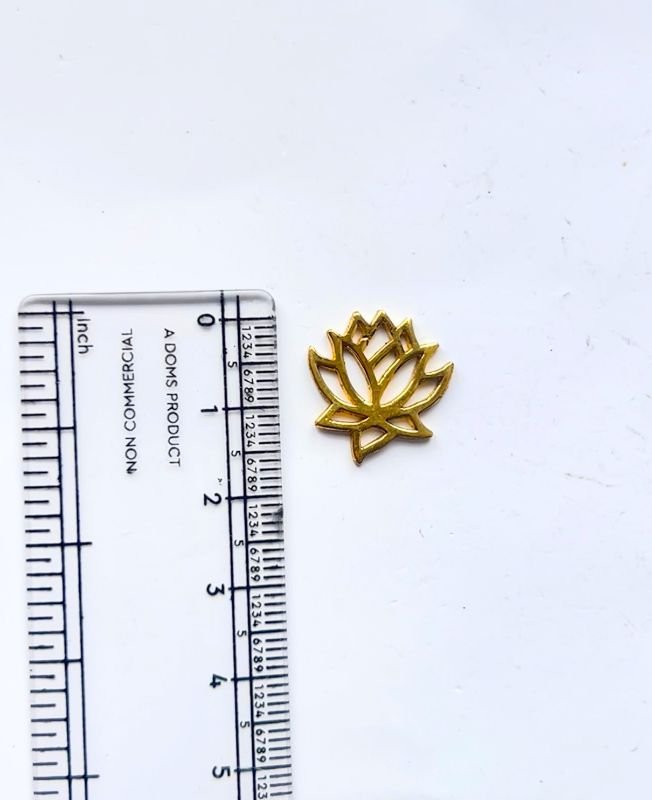 Fanciful Golden Lotus Petal Brass Special Charms - Image 2