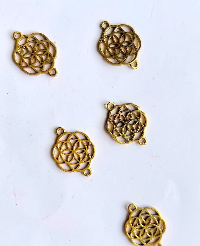 Fusion Sacred Flower Petal Connector Brass Special Charms - Image 2