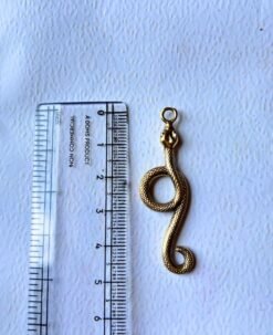 Alternative view of Serpent Loop Charm in Antique Gold Brass Special Charms