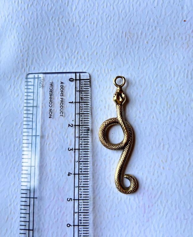 Serpent Loop Charm in Antique Gold Brass Special Charms - Image 2