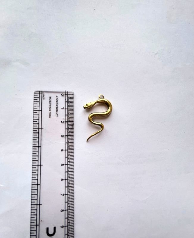 Sidewinder Golden Snake Pendant Brass Special Charms - Image 2