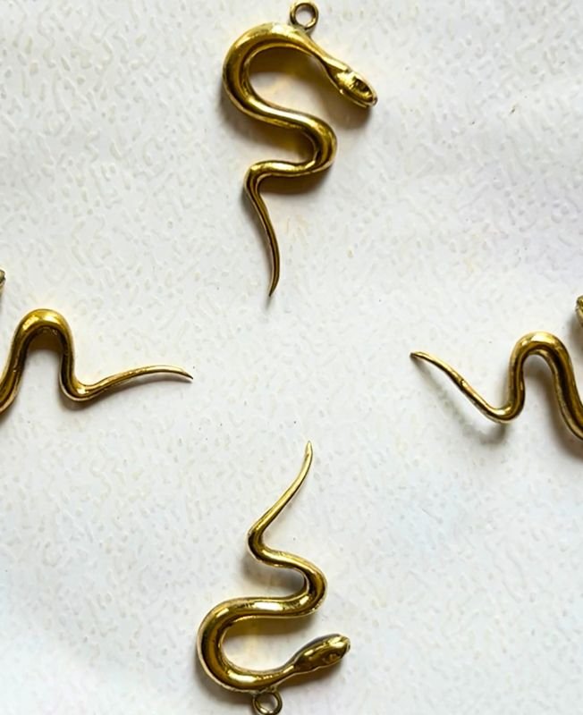 Sidewinder Golden Snake Pendant Brass Special Charms