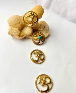 Circular Sacred Om Pendant Brass Charms Connectors