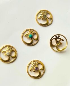 Alternative view of Circular Sacred Om Pendant Brass Charms Connectors