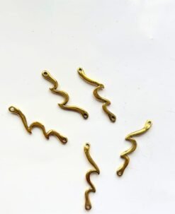 Alternative view of Abstract Snake Curve Flow Brass Special Charms