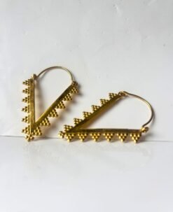 Alternative view of 5/20 Pairs Tribal V Shaped Inspired Hoop Brass Earrings