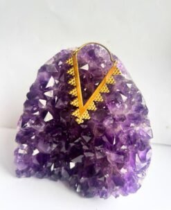 5/20 Pairs Tribal V Shaped Inspired Hoop Brass Earrings