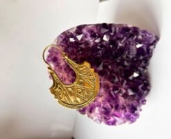 5/20 Pairs Etched Geometric Hoop Brass Earrings