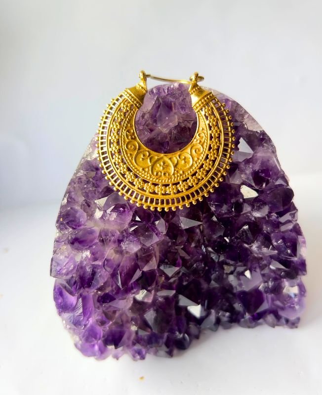 5/20 Pairs Symmetrical Boho Crescent Hoop Brass Earrings