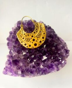 5/20 Pairs Fantastic Fan Design Hoop Brass Earrings