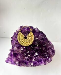 5/20 Pairs Engraved Tribal Hoop Brass Earrings