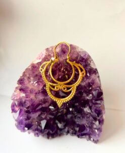 5/20 Pairs Special Ornate Hoop Brass Earrings