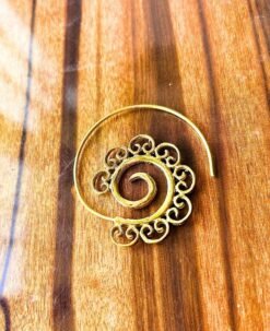 Alternative view of 5/20 Pairs Ornate Spiral Filigree Brass Earrings